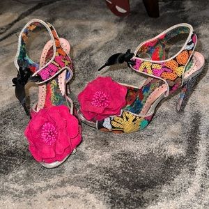 Irregular Choice Floral Sequin Stilletos size 38